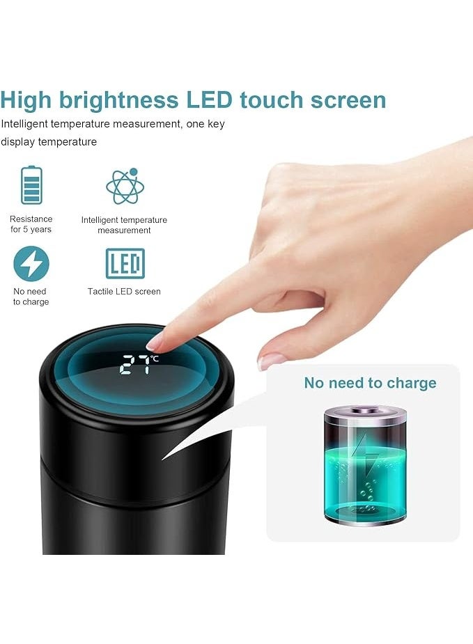 سمارت كاب كوب حراري ذكي، زجاجة ماء ذكية، كوب حراري بسعة 500 مل مع شاشة LED لعرض درجة الحرارة، كوب سفر من الفولاذ المقاوم للصدأ - Image 2